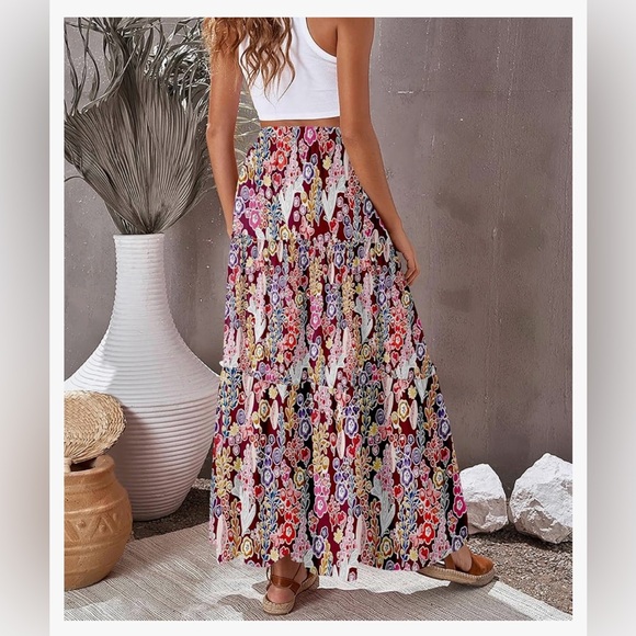 Floral Bohemian Maxi Skirt - Picture 2 of 5